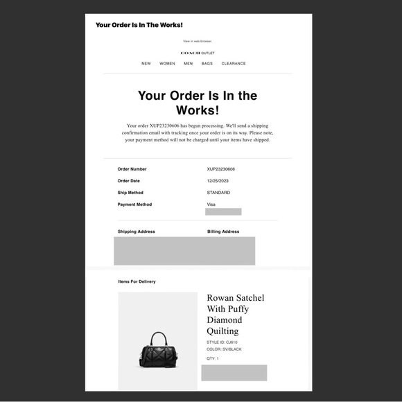 ❤️SOLD❤️NWT Coach Black Rowan Satchel with Puffy Diamond Quilting - Picture 12 of 12